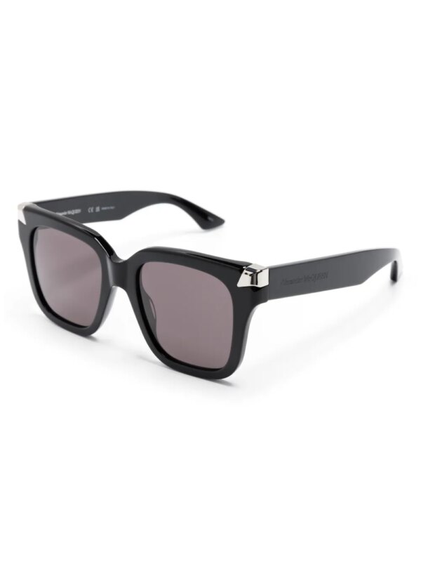 Alexander McQueen Eyewear Zonnebril met oversized montuur en gegraveerd logo - Zwart