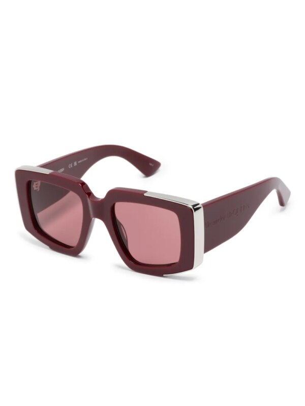 Alexander McQueen Eyewear The Grip zonnebril met vierkant montuur - Rood