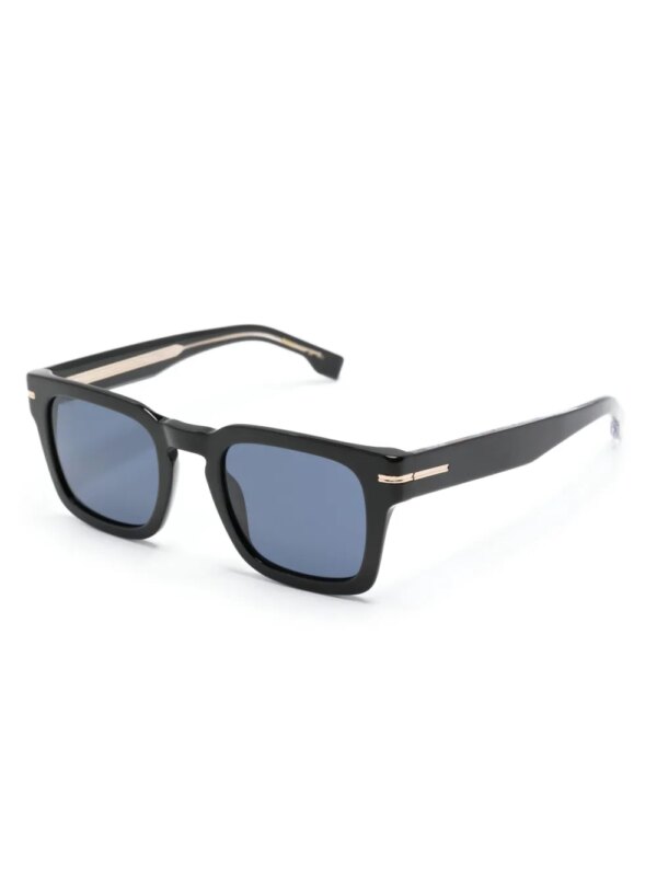 BOSS Zonnebril met rechthoekig montuur - Zwart