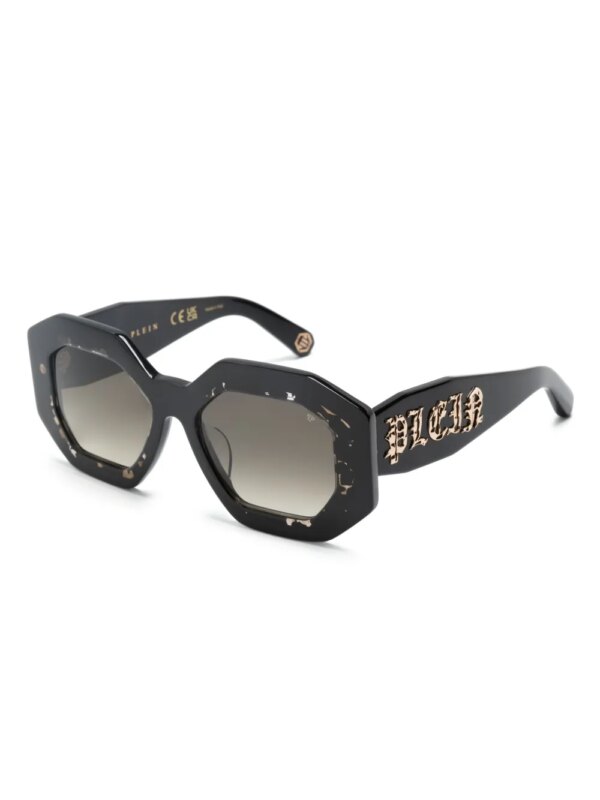 Philipp Plein Eyewear Zonnebril met geometrisch montuur - Zwart