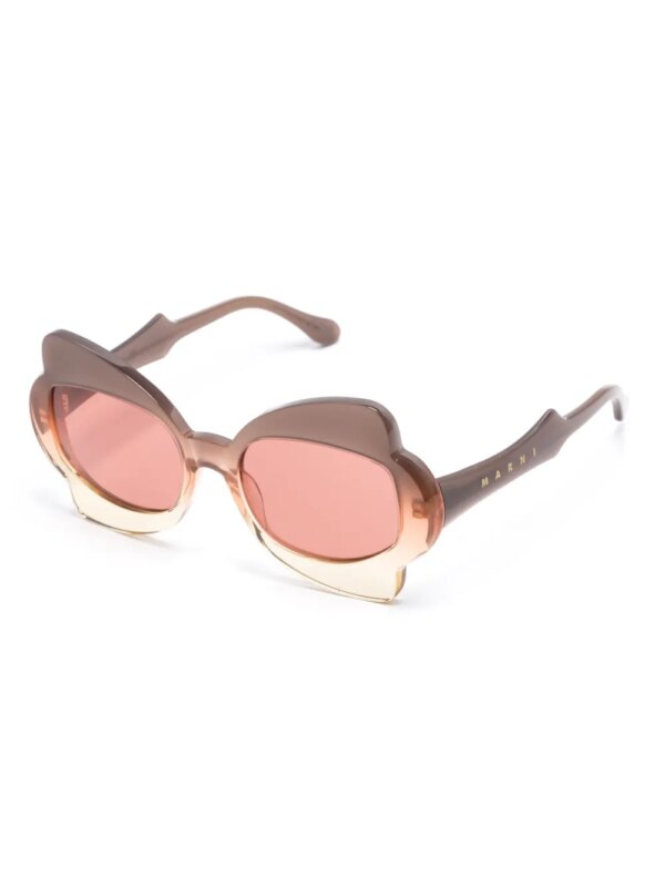 Marni Eyewear Monumental Gate zonnebril met oversized montuur - Bruin