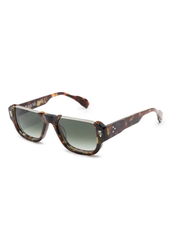 T Henri Eyewear Nettubo zonnebril met vierkant montuur - Bruin