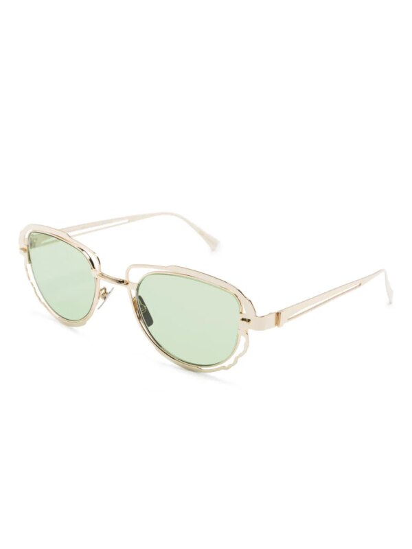 Kuboraum H02 zonnebril met geometrisch montuur - Goud