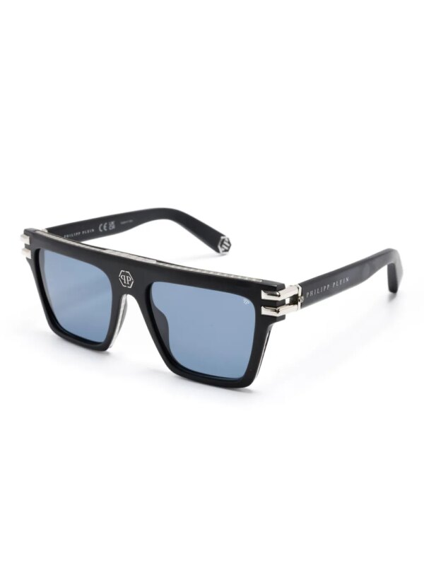 Philipp Plein Eyewear Zonnebril met rechthoekig montuur - Zwart