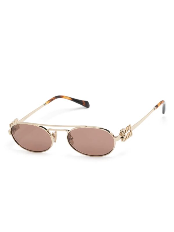 Miu Miu Eyewear Zonnebril met ovalen montuur - Goud