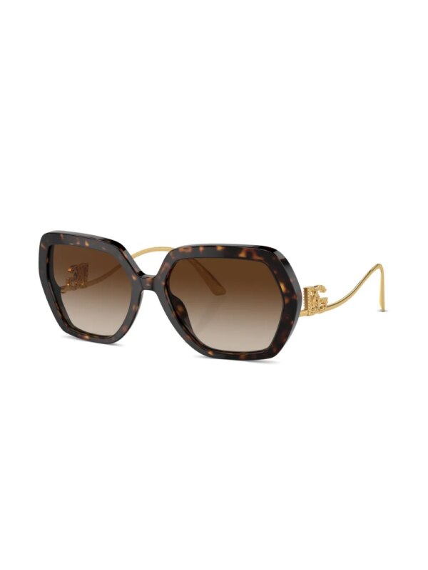 Dolce & Gabbana Eyewear Crystal zonnebril met oversized montuur - Goud
