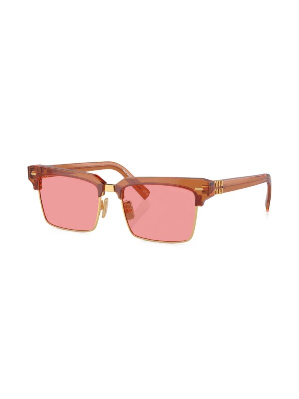 Miu Miu Eyewear Zonnebril met vierkant montuur en logo - Bruin