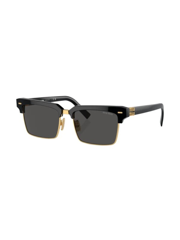 Miu Miu Eyewear Zonnebril met vierkant montuur en logo - Zwart