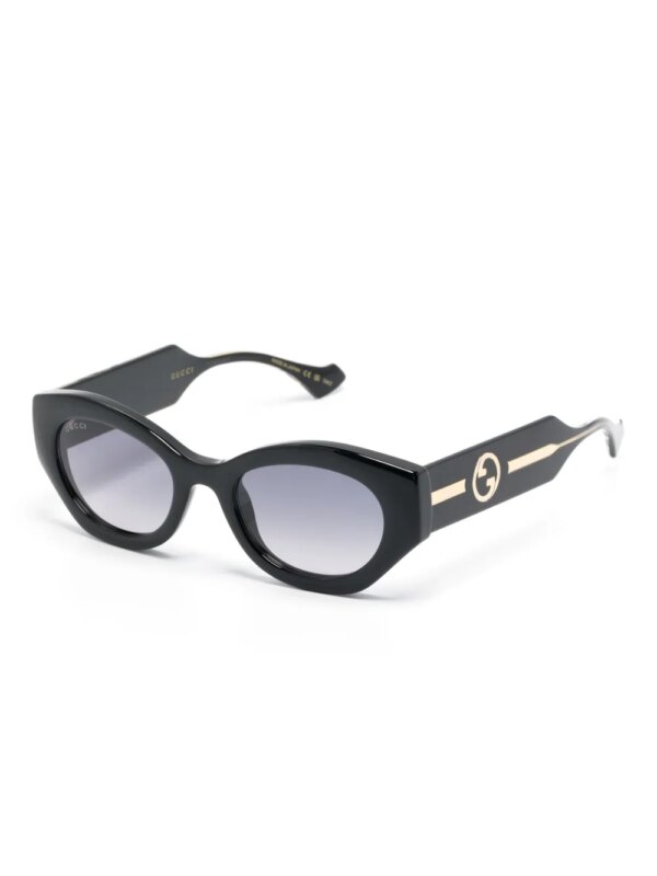 Gucci Eyewear Zonnebril met vlindermontuur - Zwart