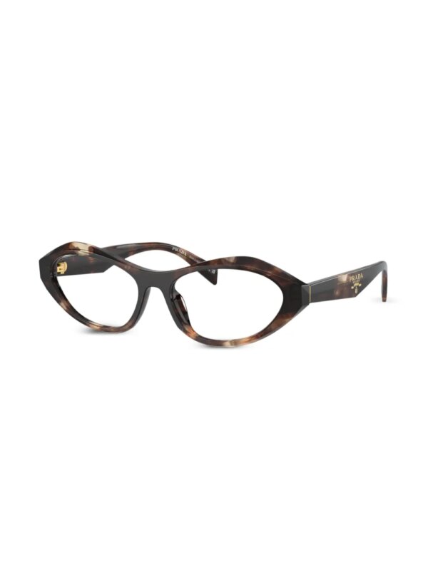 Prada Eyewear Zonnebril met ovalen montuur en schildpadschild effect - Bruin