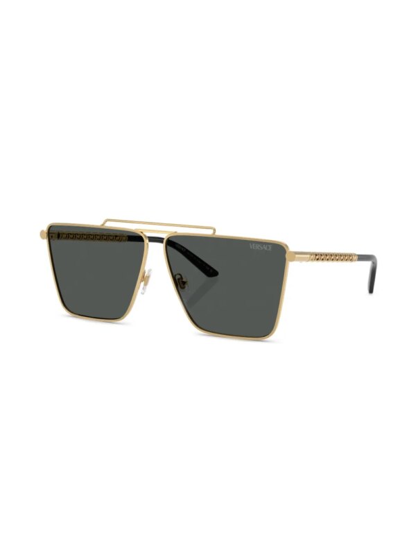 Versace Eyewear Tubular Greca zonnebril met vierkant montuur - Goud