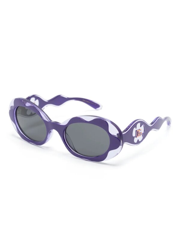 Dolce & Gabbana Eyewear Flower Power zonnebril met ovalen montuur - Paars