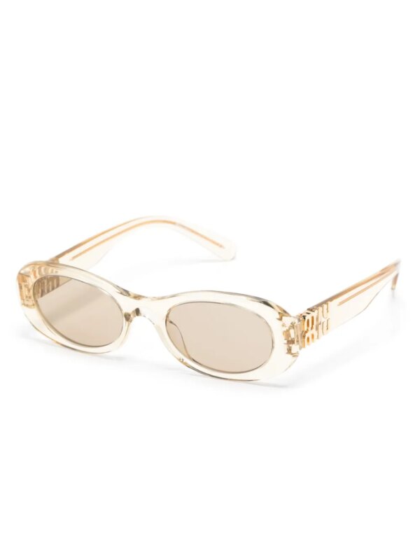 Miu Miu Eyewear Miu Glimpse zonnebril met ovaal montuur - Geel