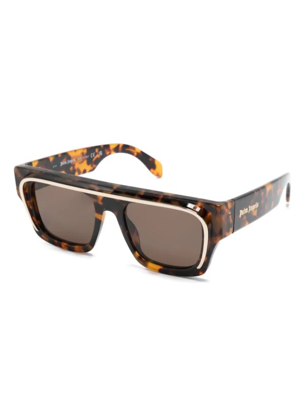 Palm Angels Eyewear Salton zonnebril met vierkant montuur - Bruin