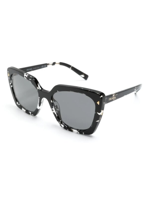 Prada Eyewear Zonnebril met vlinder montuur - Zwart