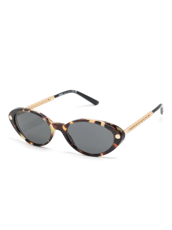 Versace Eyewear Tubular Greca zonnebril met ovaal montuur - Bruin