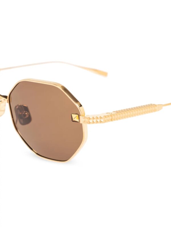 VALENTINO GARAVANI EYEWEAR Rockstud zonnebril met achthoekig montuur - Goud