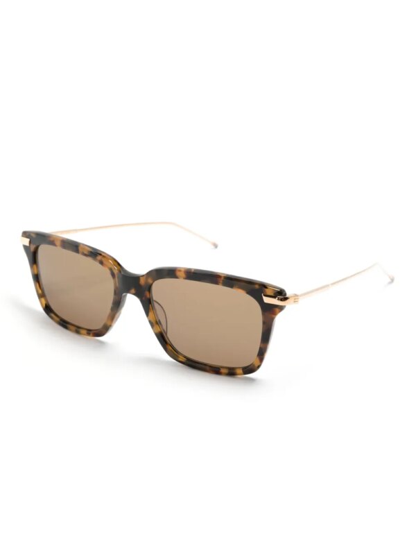 Thom Browne Eyewear Zonnebril met vierkant montuur - Bruin