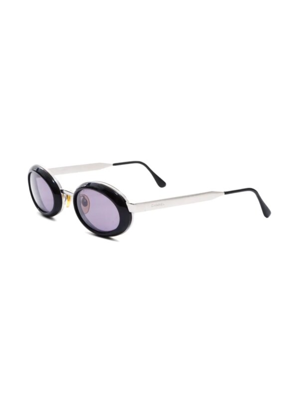 CHANEL Pre-Owned 1990s zonnebril met ovaal montuur - Zilver