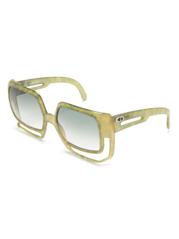 Christian Dior Pre-Owned 1970s zonnebril met oversized montuur - Groen
