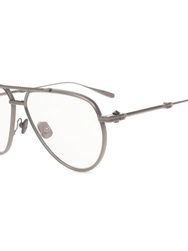 VALENTINO GARAVANI EYEWEAR Rockstud zonnebril met piloten montuur - Zilver