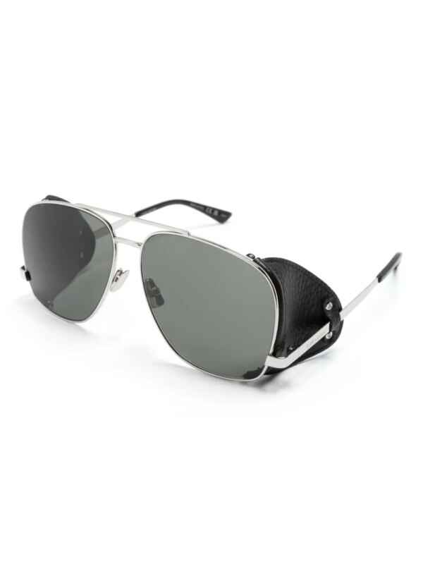 Saint Laurent Eyewear Leon zonnebril met piloten montuur - Zilver