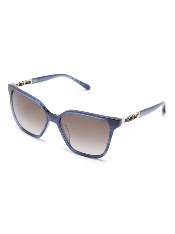 Aspinal Of London Ellen zonnebril met vierkant montuur - Blauw