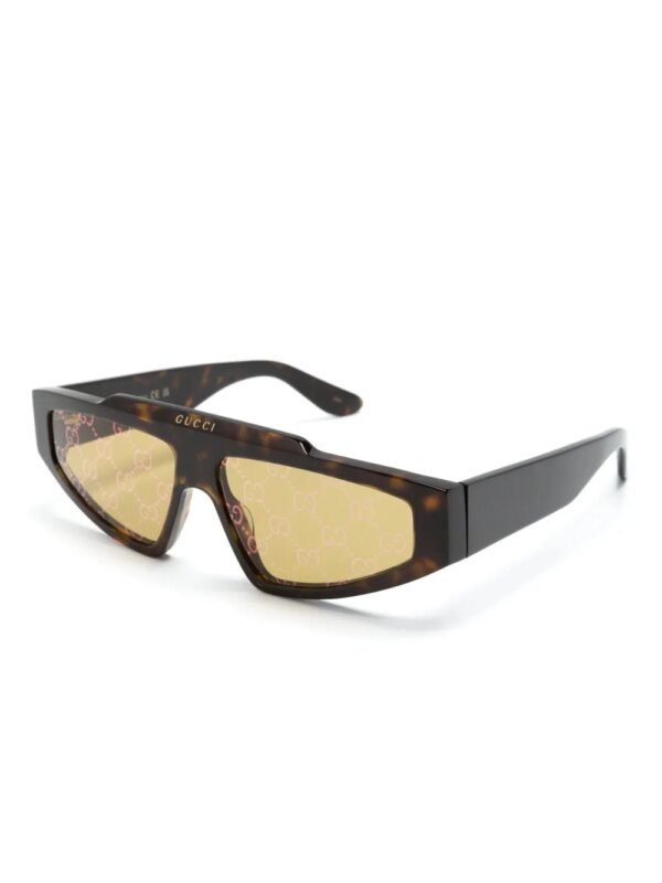 Gucci Eyewear GG-Supreme zonnebril met geometrisch montuur - Geel