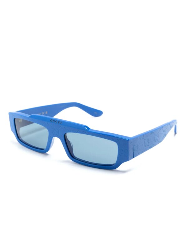 Gucci Eyewear GG-Supreme zonnebril met rechthoekig montuur - Blauw