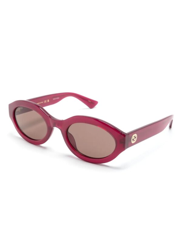 Gucci Eyewear Zonnebril met ovalen montuur - Rood