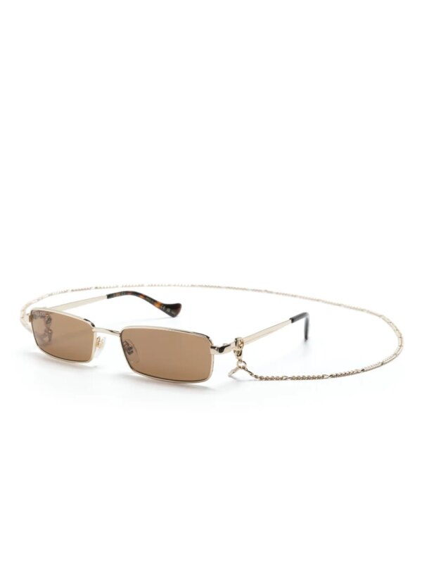 Gucci Eyewear Zonnebril met rechthoekig montuur - Goud