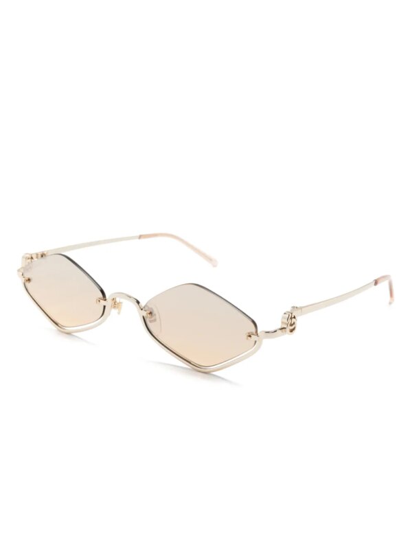 Gucci Eyewear Zonnebril met half geometrisch montuur - Goud