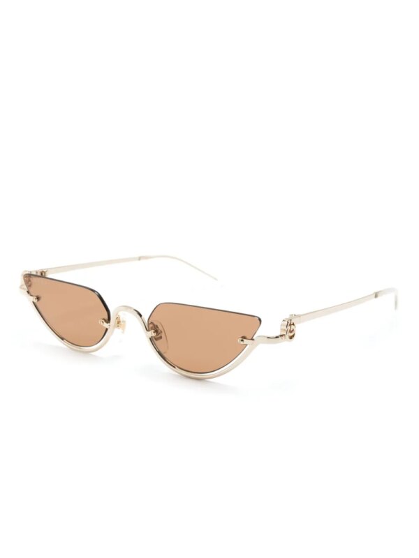 Gucci Eyewear Zonnebril met half geometrisch montuur - Goud