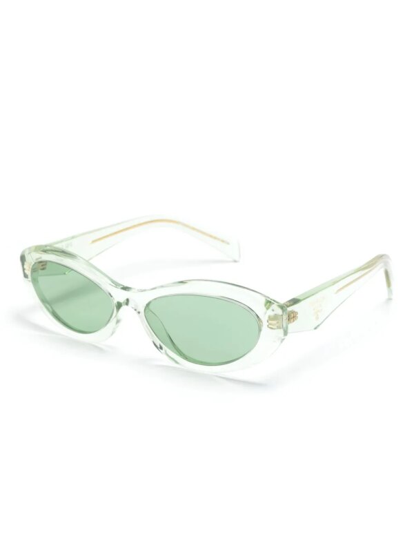 Prada Eyewear Zonnebril met ovalen montuur - Groen