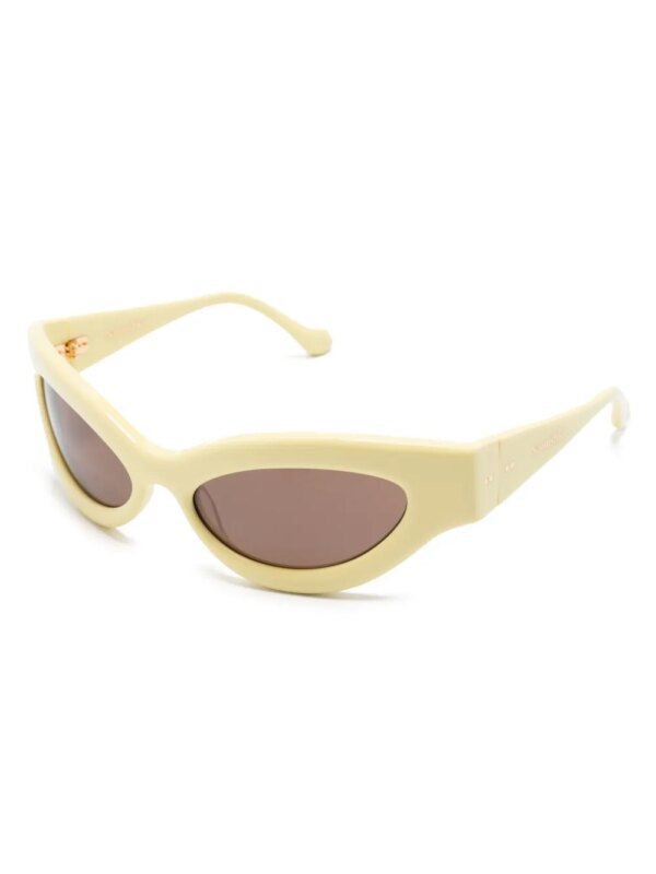 Nanushka Trysta cat-eye zonnebril - Geel