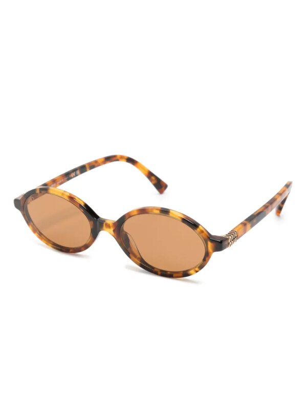 Miu Miu Eyewear Zonnebril met ovalen montuur en schildpadschild effect - Bruin