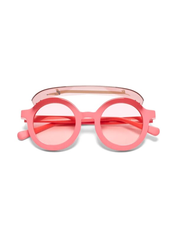 Mini Rodini Zonnebril met rond montuur - Roze