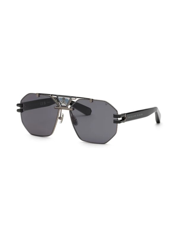 Philipp Plein Eyewear Plein Icon zonnebril met oversized montuur - Zwart