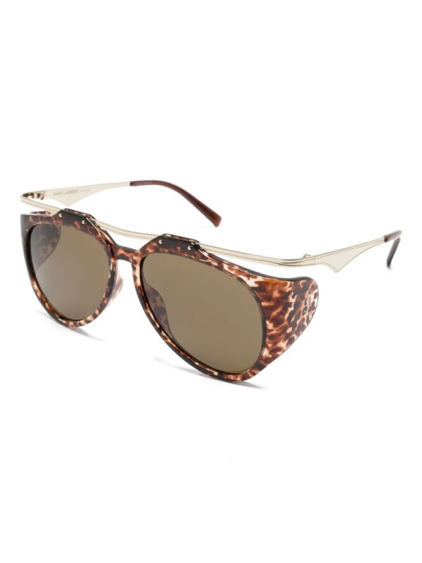 Saint Laurent Eyewear SL M137 Amelia zonnebril met piloten montuur - Bruin