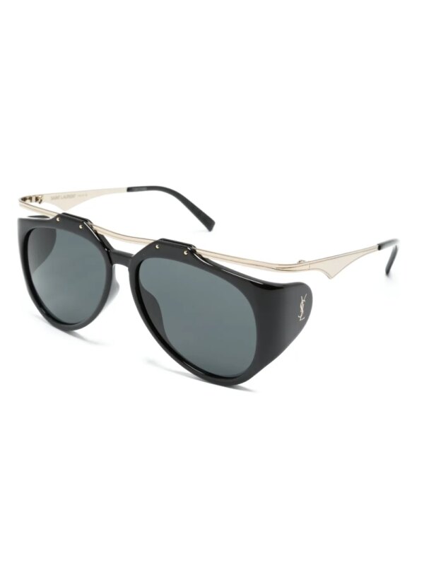 Saint Laurent Eyewear SL M137 Amelia zonnebril met piloten montuur - Zwart