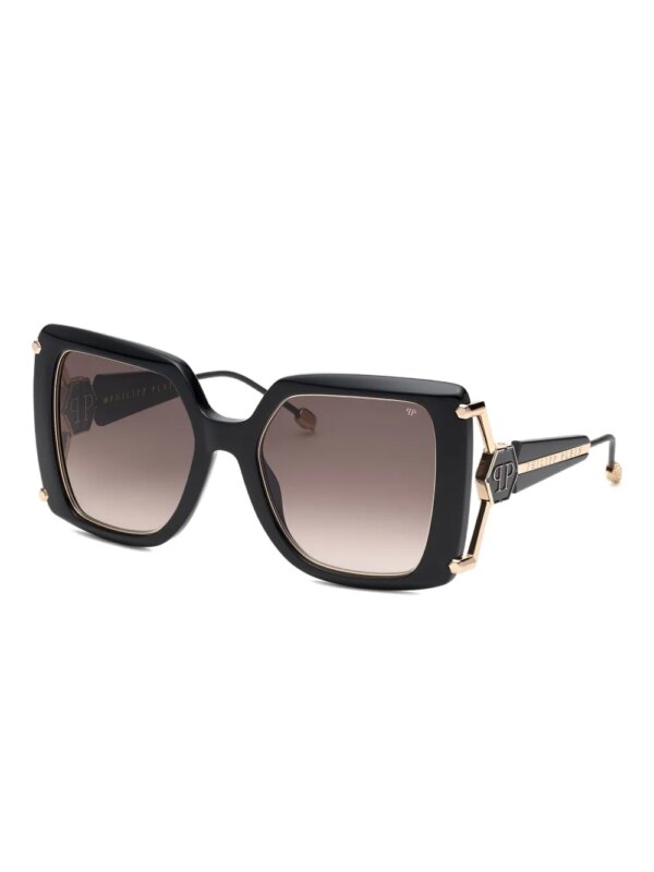 Philipp Plein Eyewear Queen zonnebril met geometrisch montuur - Zwart