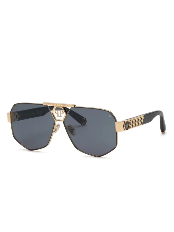 Philipp Plein Eyewear Plein Badge zonnebril - Zwart