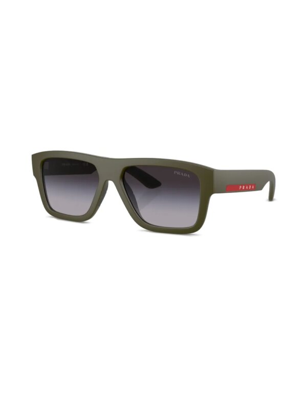Prada Linea Rossa Zonnebril met vierkant montuur en print - Groen