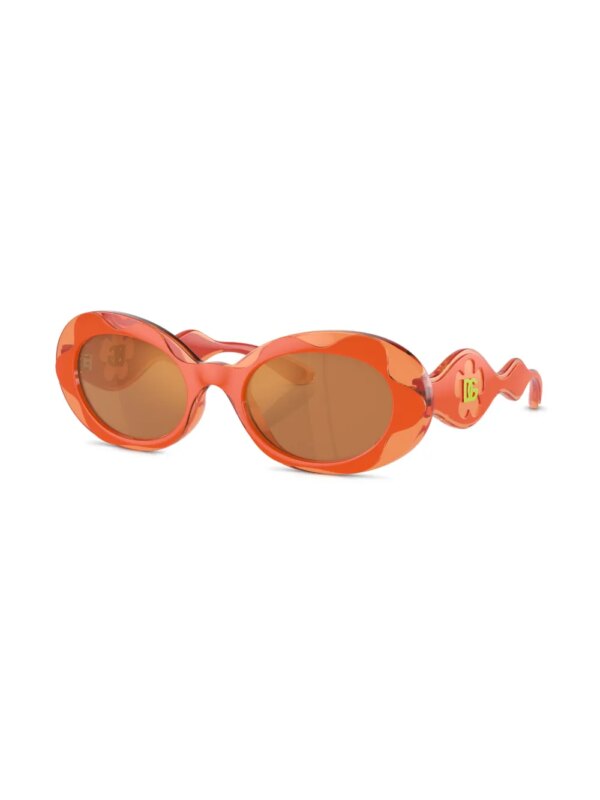 Dolce & Gabbana Kids Zonnebril met ovaal montuur - Oranje