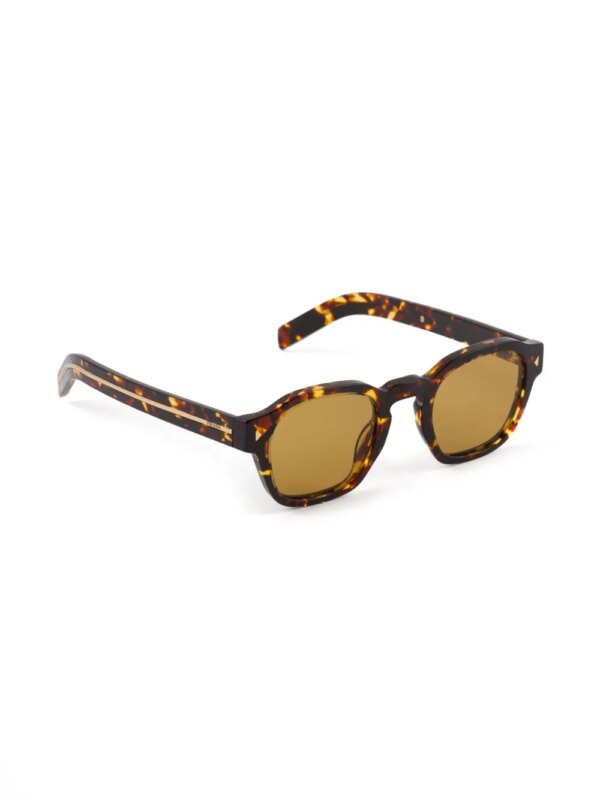 Prada Eyewear Zonnebril met vierkant montuur en logoplakkaat - Bruin