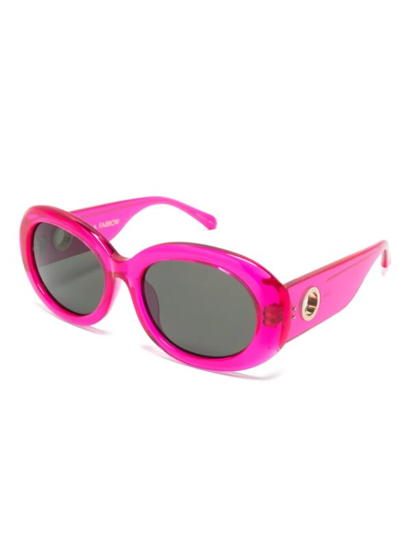 Linda Farrow Lina zonnebril met ovaal montuur - Roze
