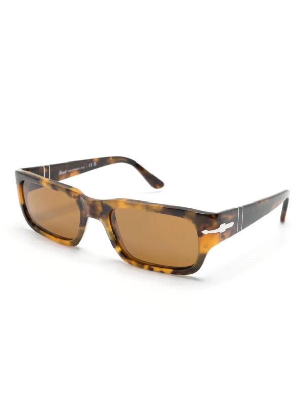Persol Adrien zonnebril met rechthoekig montuur en schildpadschild effect - Bruin