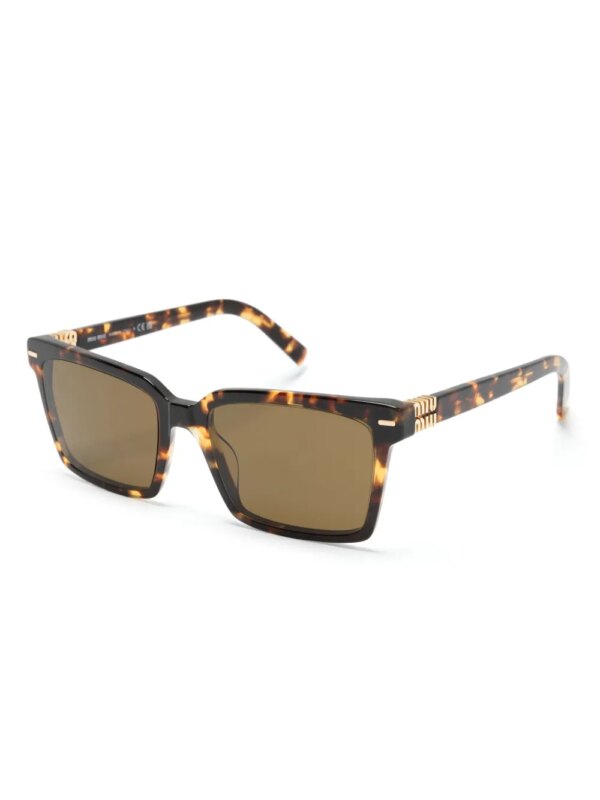 Miu Miu Eyewear Zonnebril met schildpadschild-design en vierkant montuur - Bruin