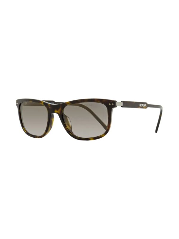 Prada Eyewear Zonnebril met vierkant montuur en logoprint - Bruin
