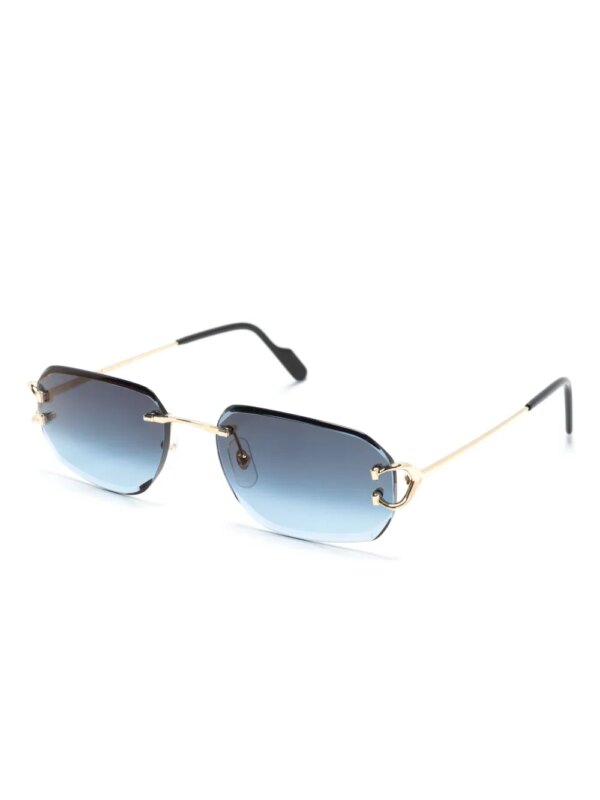 Cartier Eyewear 0468S zonnebril met rechthoekig montuur - Goud